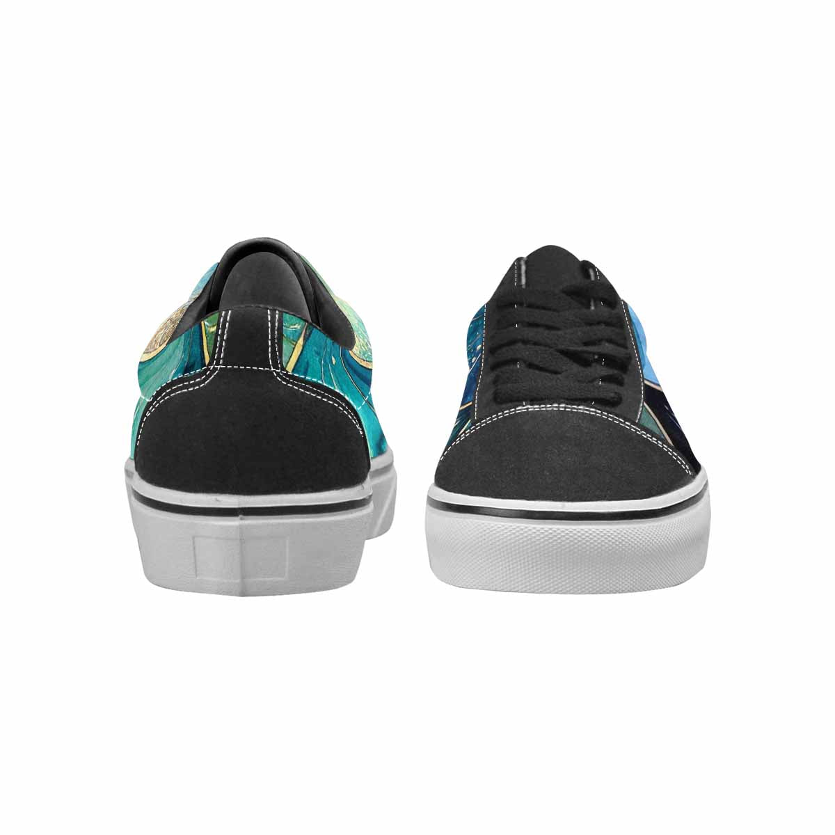 MEN'S Mermaid Scale Canvas Lace-Up Wallpaper Art Custom Shoes