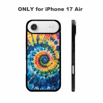iPhone 17 Air Case — Black Blue Ink Tie Dye Tie, Custom Printed Phone Case