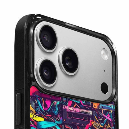 iPhone 17 Pro Max Case — Retro Cassette Tape Pattern Retro Vintage, Custom Printed Phone Case