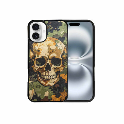 iPhone 16 Plus Case — Military Camo Texture Combined With Distressed, Original Design Phone Case