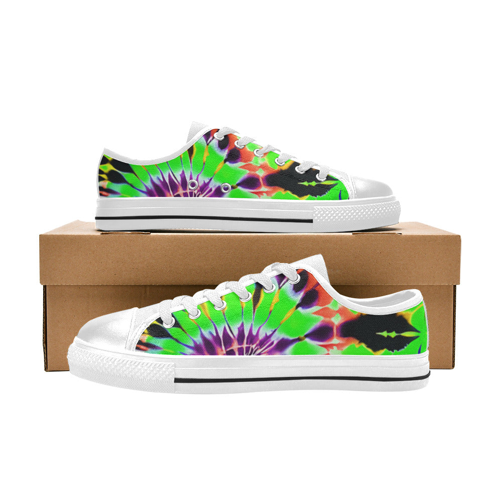 WOMEN'S Cc Tie Dye Art Canvas Neon Fantasy Custom Sneakers