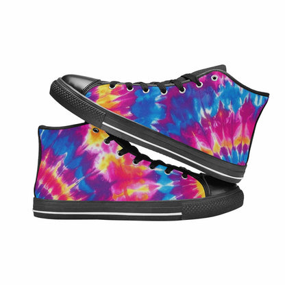 WOMEN'S Tie Dye Spiral High Top Canvas Dreamcore Custom Shoes
