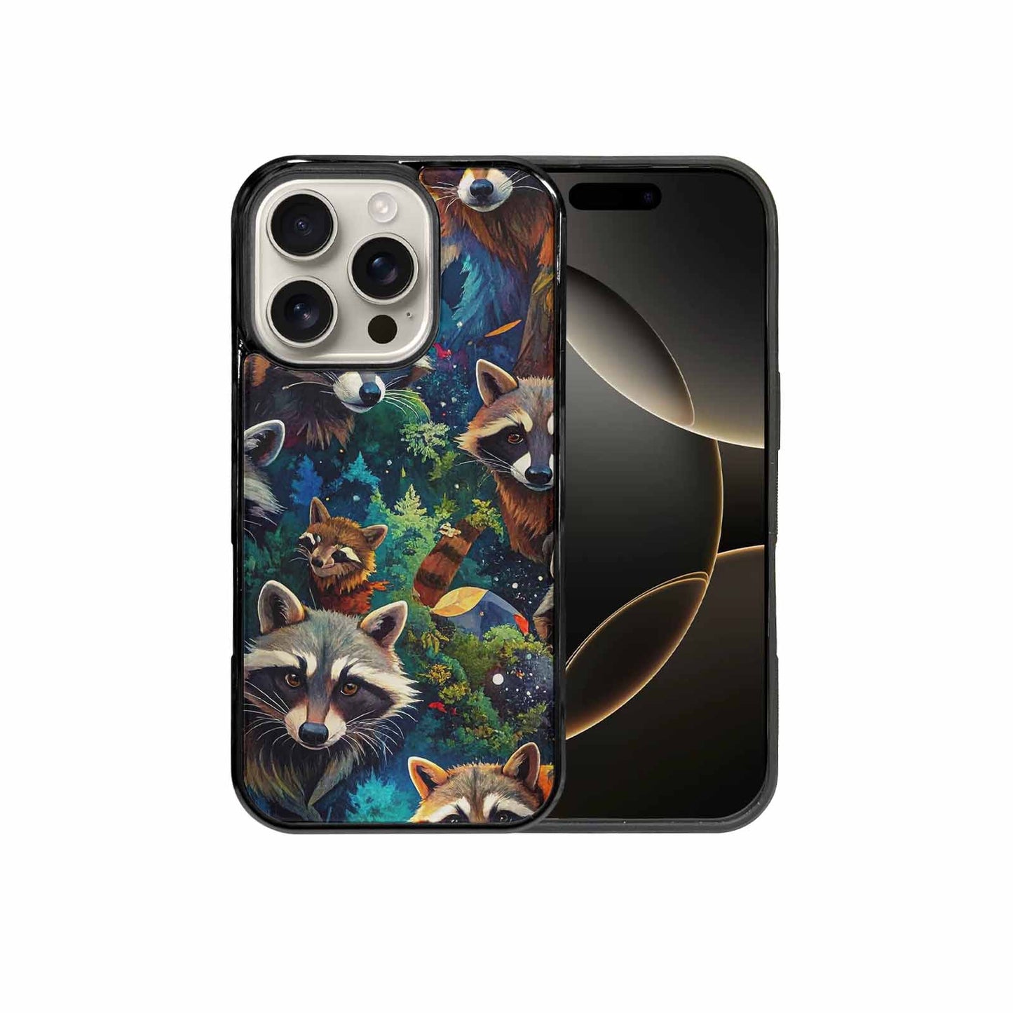 iPhone 16 Pro Case — Raccoon Bandit Raccoon Bandit Pattern Hundreds, Custom Print Case Cover