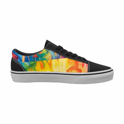 WOMEN'S Mushrooms  Tie Dye Lace-Up Canvas Kaleidoscope Sneakers