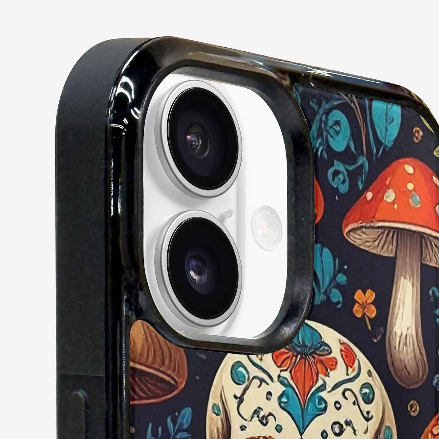 iPhone 16 Case — Mushrooms And Skulls, Custom Phone Case