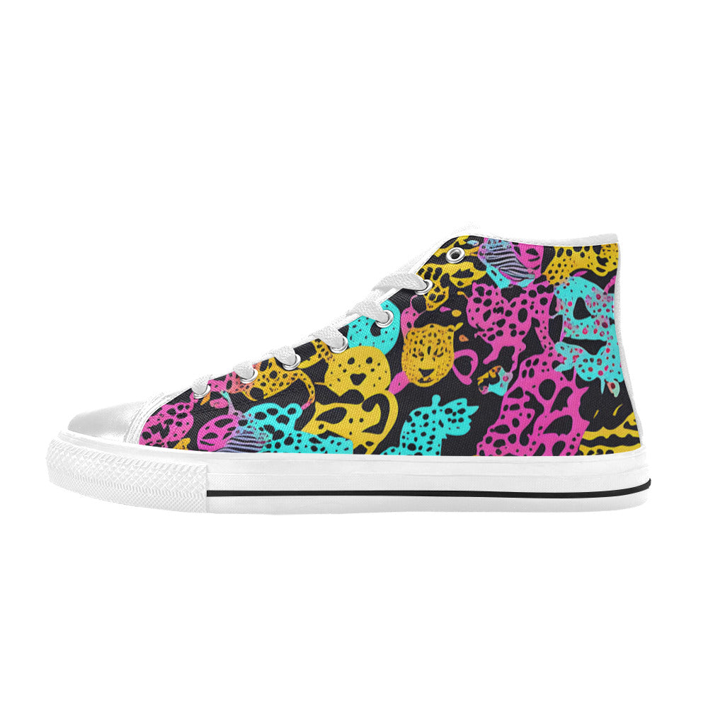 MEN'S Animal Print Art Men’S High Top Canvas Vivid Custom Sneakers