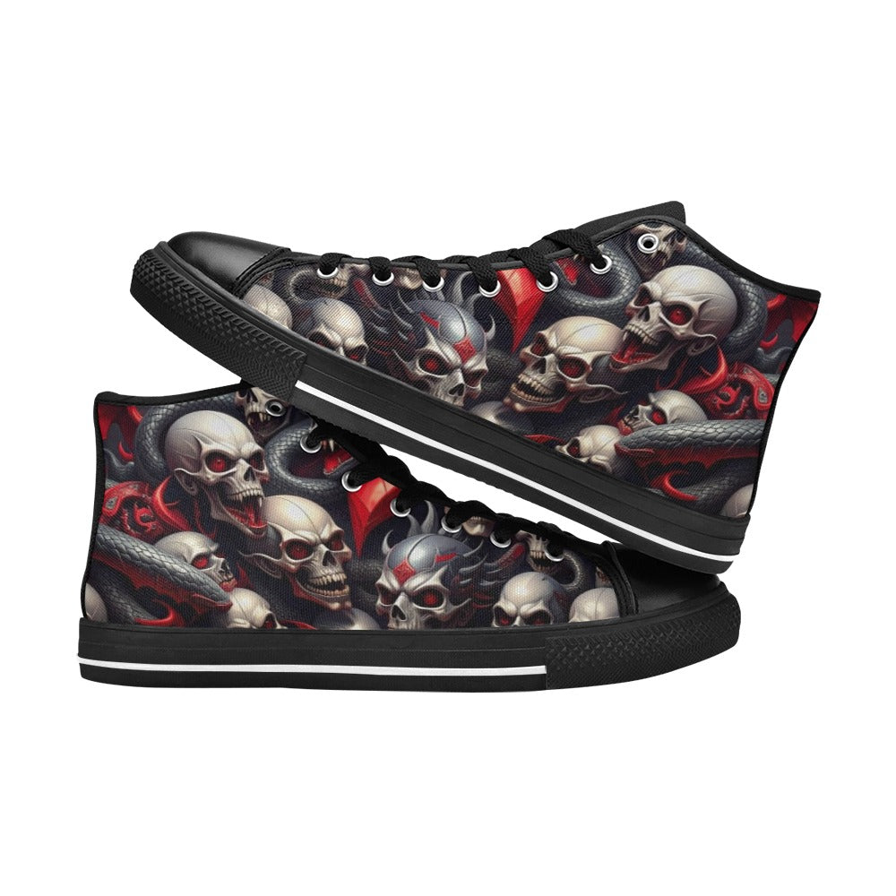 WOMEN'S Snake Dagger Skull Dark High Top Canvas Cottagecore Custom Sneakers
