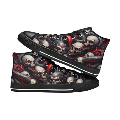 WOMEN'S Snake Dagger Skull Dark High Top Canvas Cottagecore Custom Sneakers