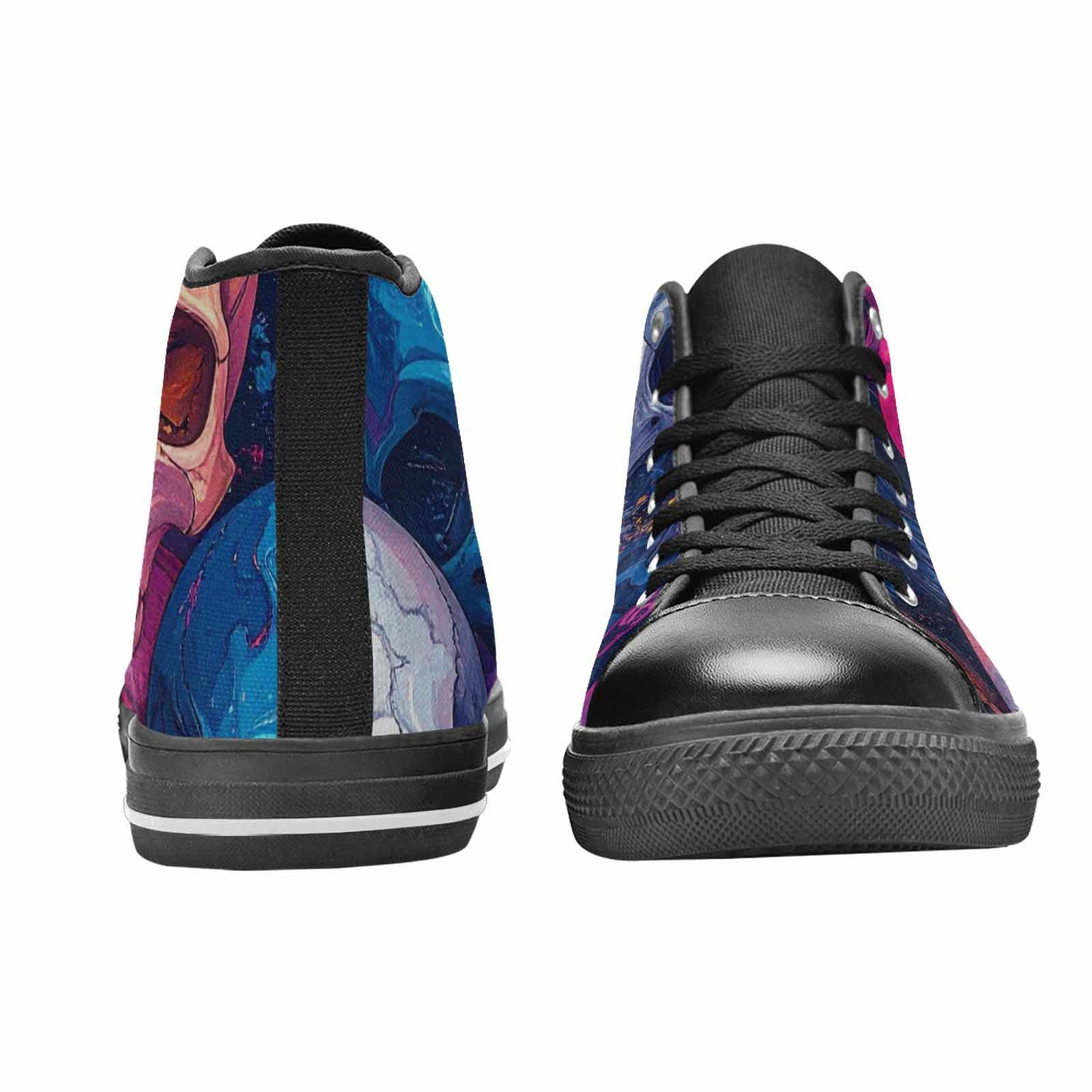 MEN'S Marble Skull High Top Canvas Cottagecore Custom Sneakers