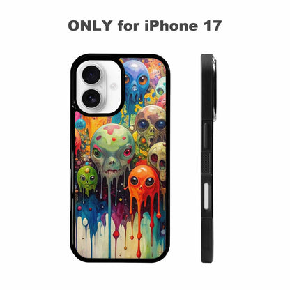 iPhone 17 Case — Aliens Camomelting Aliens Patt Alien Scifi, Custom Printed Phone Case