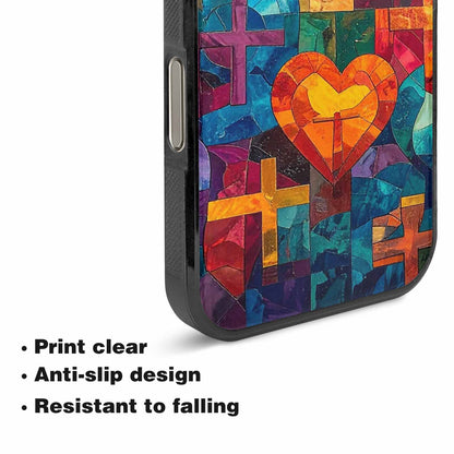 iPhone 16 Pro Case — Faith Cross And Faith Icons Pattern, Custom Designed Case Cover