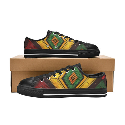 WOMEN'S African Kente Cloth Canvas Y2K Custom Sneakers