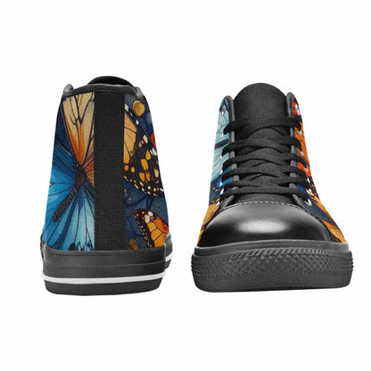 MEN'S Butterfly Wing High Top Canvas Wallpaper Art Sneakers