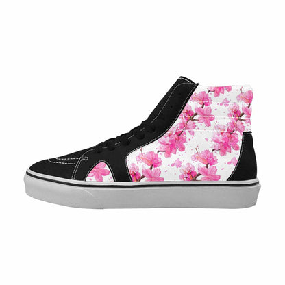 MEN'S Cherry Blossom Branch High Top Canvas Dark Academia Custom Sneakers