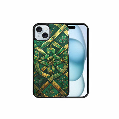 iPhone 15 Plus Case — Irish Celtic Knot Pattern Shamrocks Seamless, Custom Phone Case