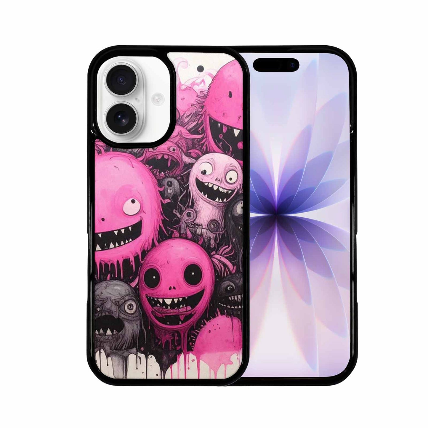 iPhone 17 Case — Black &amp; Pink Ink Cartoon Cute, Personalized Phone Case