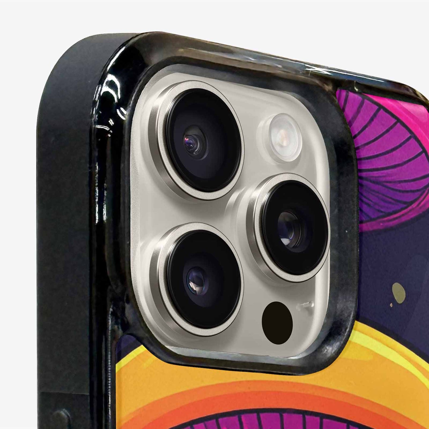 iPhone 16 Pro Case — Psychedelic Mushroom Cartoon Pattern, Custom Made Phone Cover