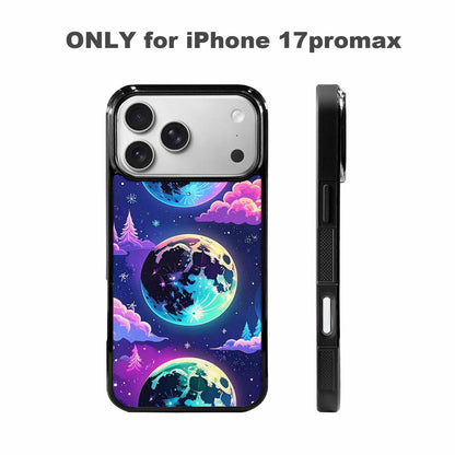 iPhone 17 Pro Max Case — Neon Winter Moon Cartoon Cute, Original Design Phone Case