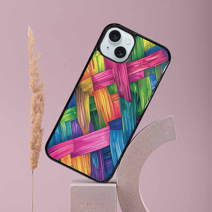 iPhone 15 Plus Case — Polysexual Flag Color Theme Small Rainbow, Custom Printed Phone Case
