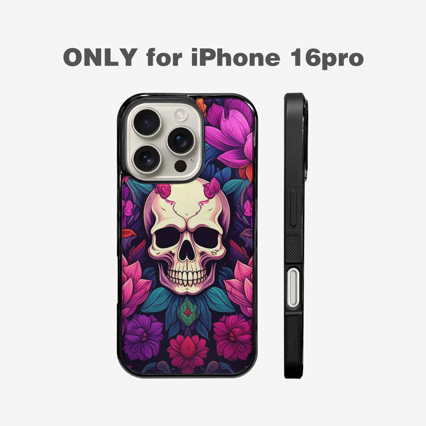 iPhone 16 Pro Case — Lotus Many Hundreds Of Skulls Art, Unique Phone Case Design
