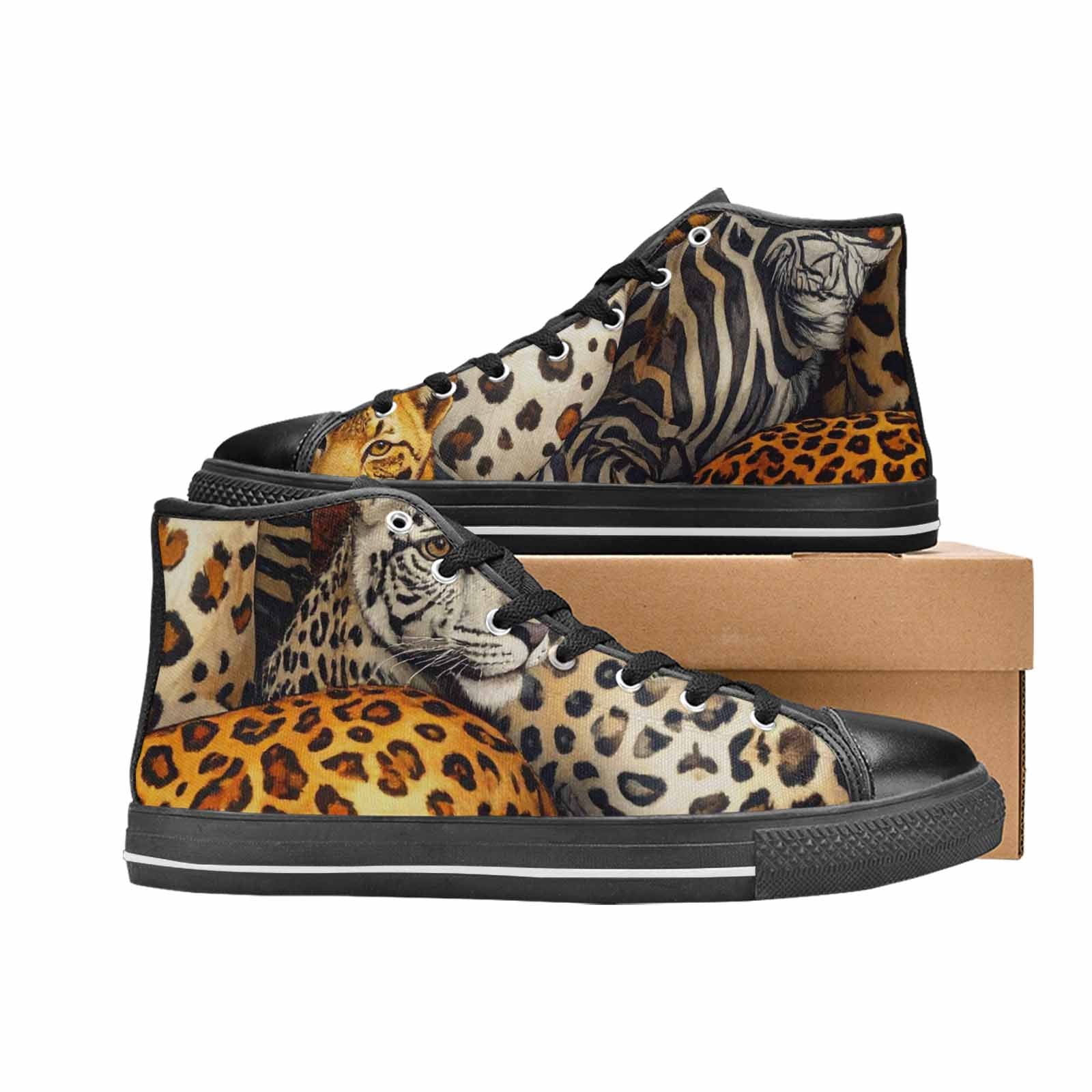 MEN'S Animal Print High Top Canvas Neon Fantasy Shoes