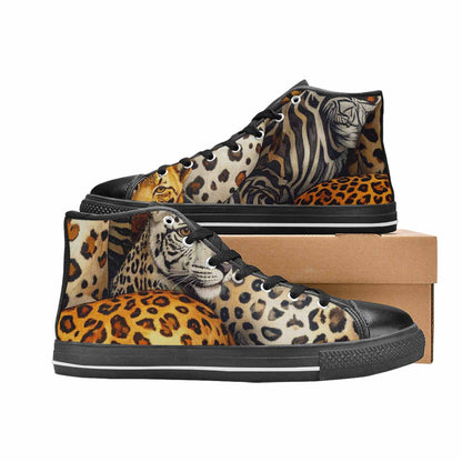 MEN'S Animal Print High Top Canvas Neon Fantasy Shoes