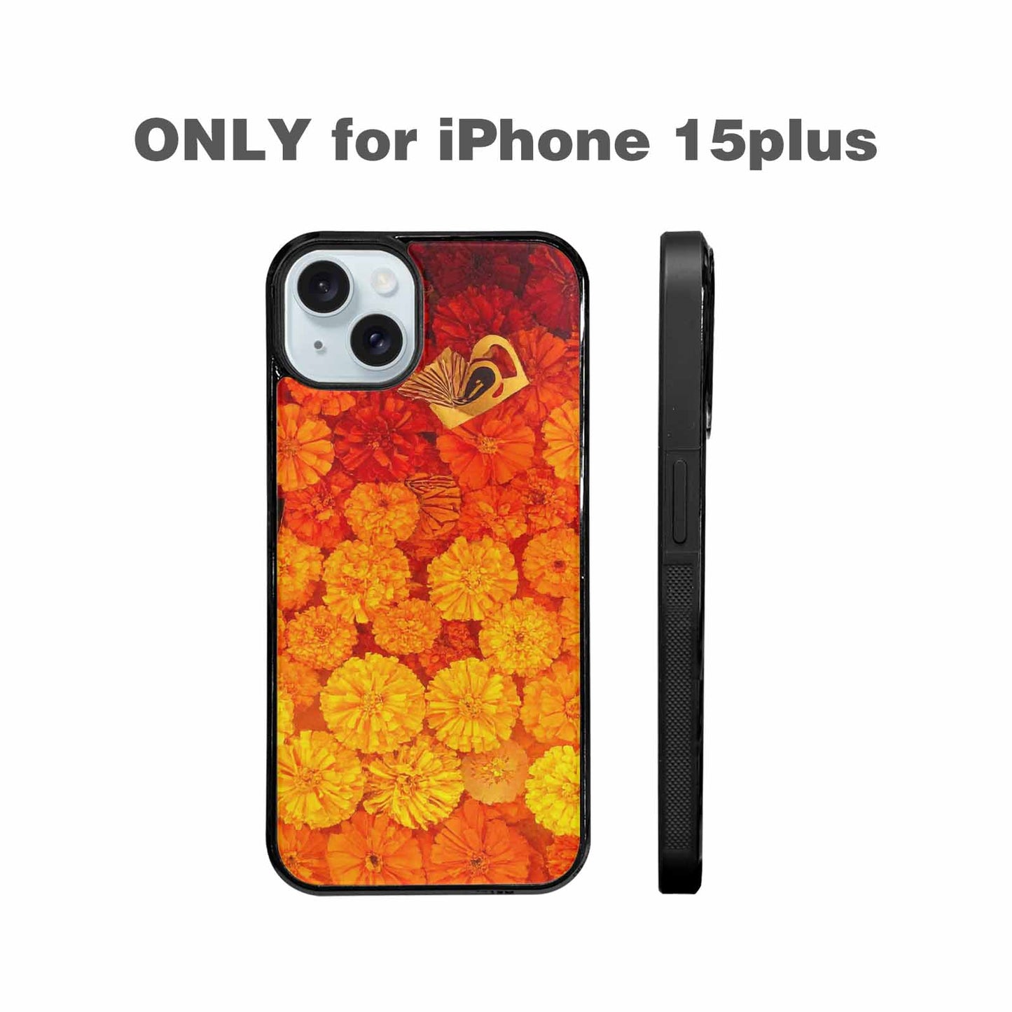 iPhone 15 Plus Case — Marigold Day Of The Dead Marigold, Custom Art Phone Cover
