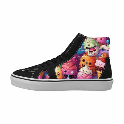 WOMEN'S Melting Icecream Cone Monster High Top Canvas Grunge Custom Sneakers