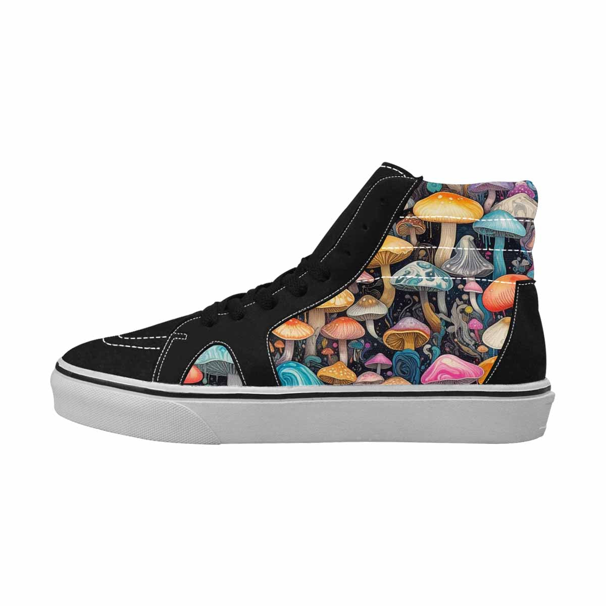 MEN'S Mushrooms High Top Canvas Melting Art Custom Sneakers