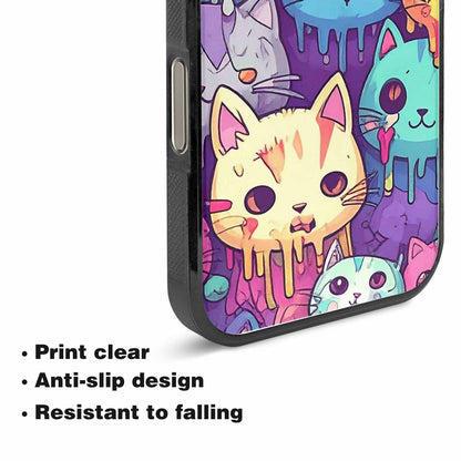 iPhone 15 Pro Max Case — Pastel Gore Cat Character Pattern Hundreds, Customized Protective Case