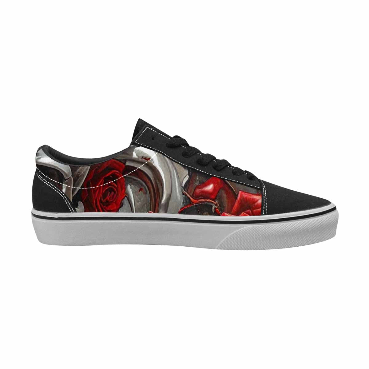 WOMEN'S Skulls Roses Chrome Airbrush Canvas Lace-Up Y2K Shoes