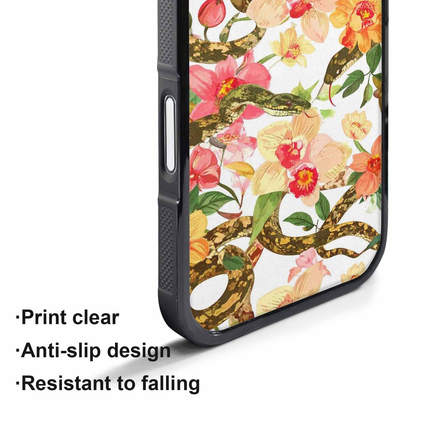 iPhone 17 Pro Max Case — Snakes Print Floral Seamless Floral, Custom Art Phone Cover