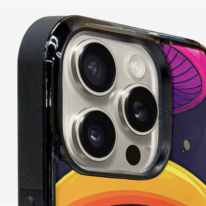 iPhone 15 Pro Max Case — Psychedelic Mushroom Cartoon Pattern, Custom Designed Case Cover