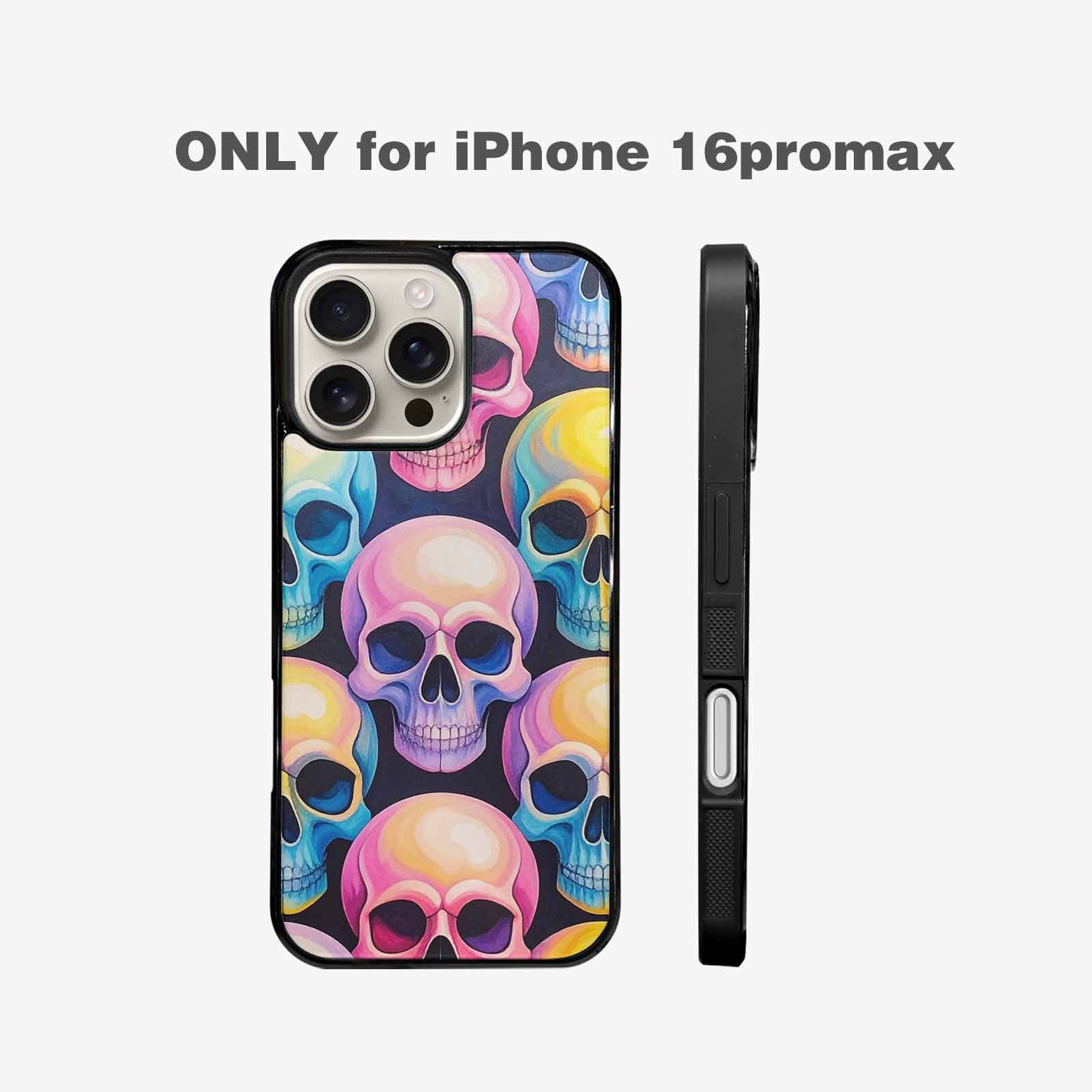 iPhone 16 Pro Max Case — Dripping Candy Skulls Custom, Customized Protective Case