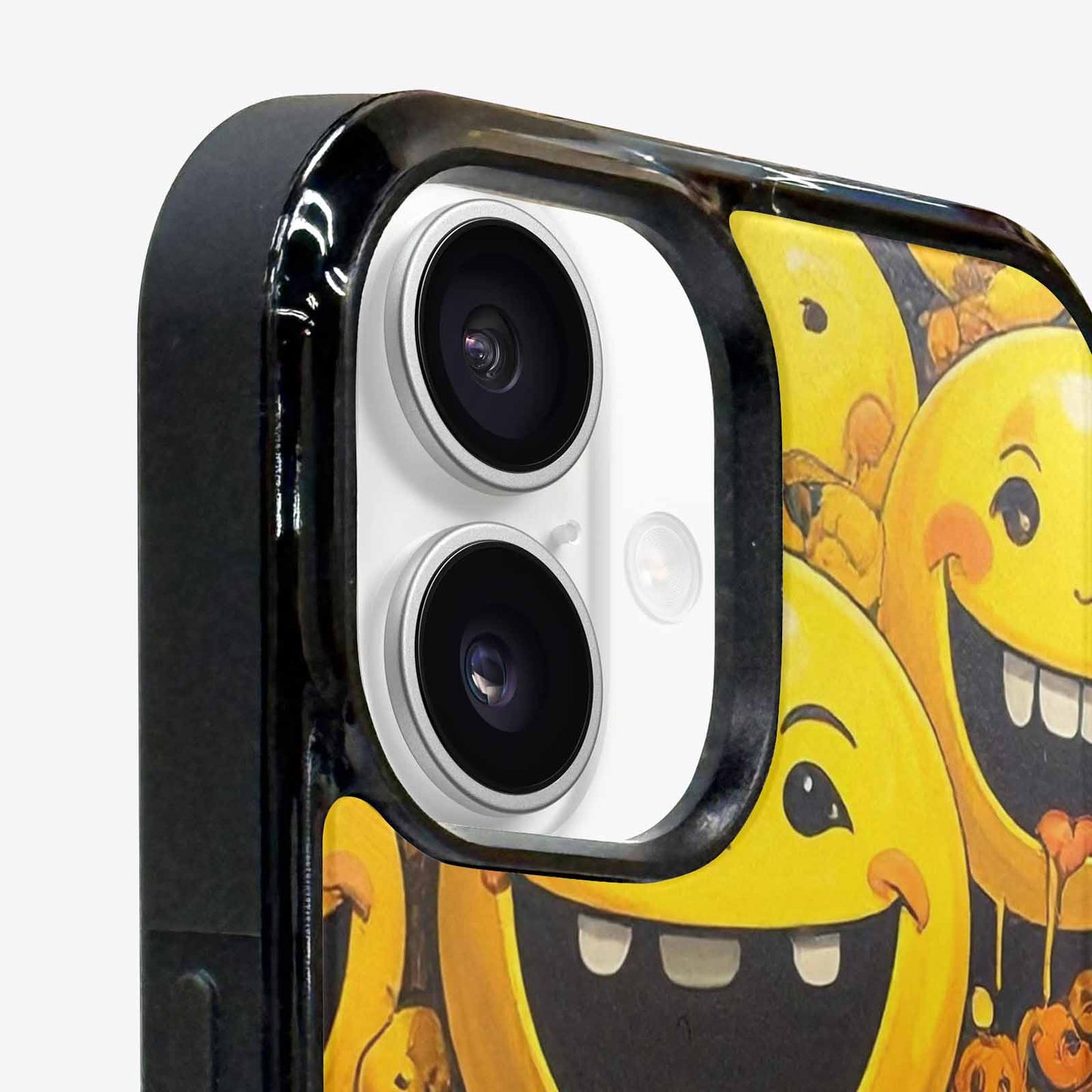 iPhone 16 Plus Case — Melting Moon Smiley Red Splatt, Customized Protective Case