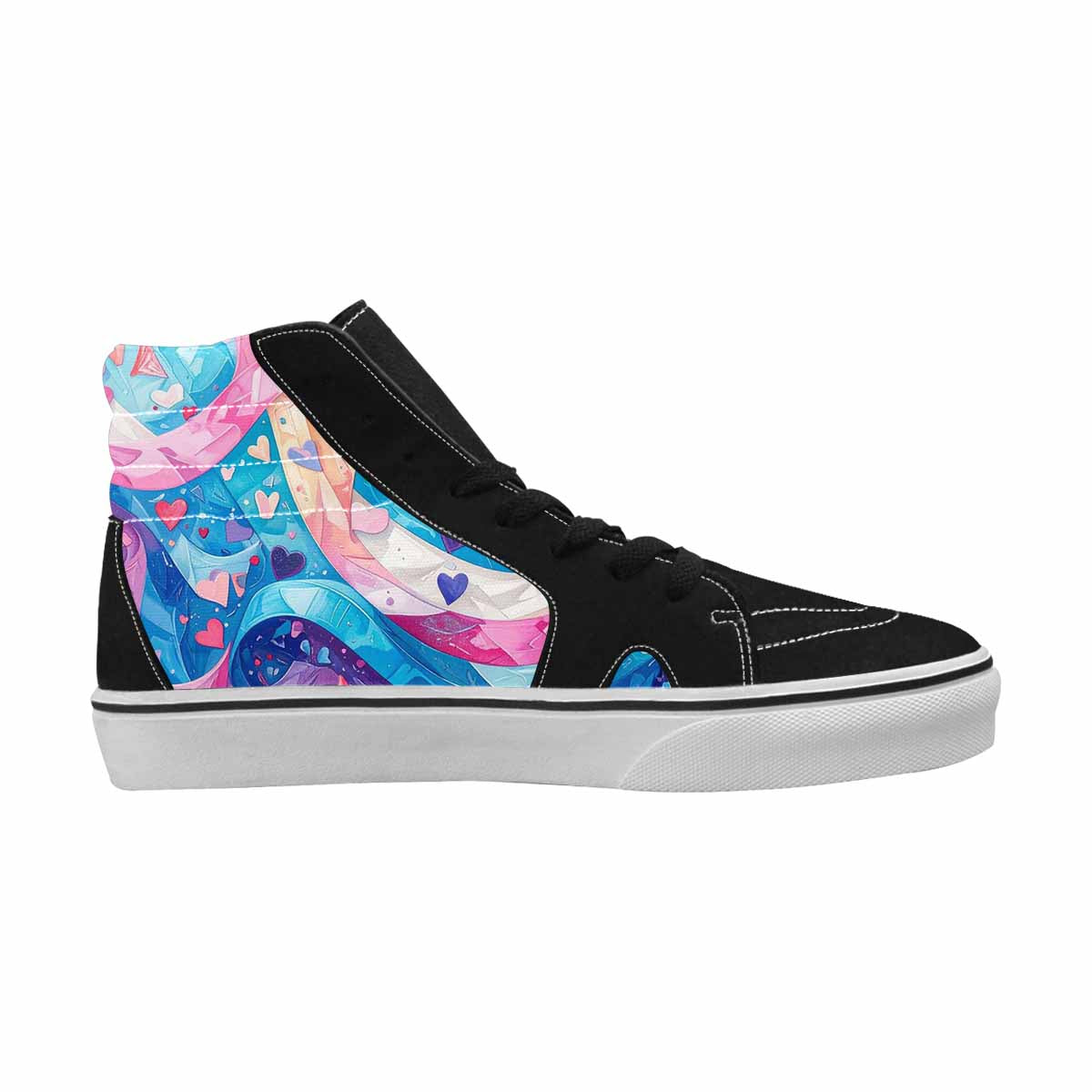 MEN'S Transgender Pride Flag High Top Canvas Kaleidoscope Custom Sneakers