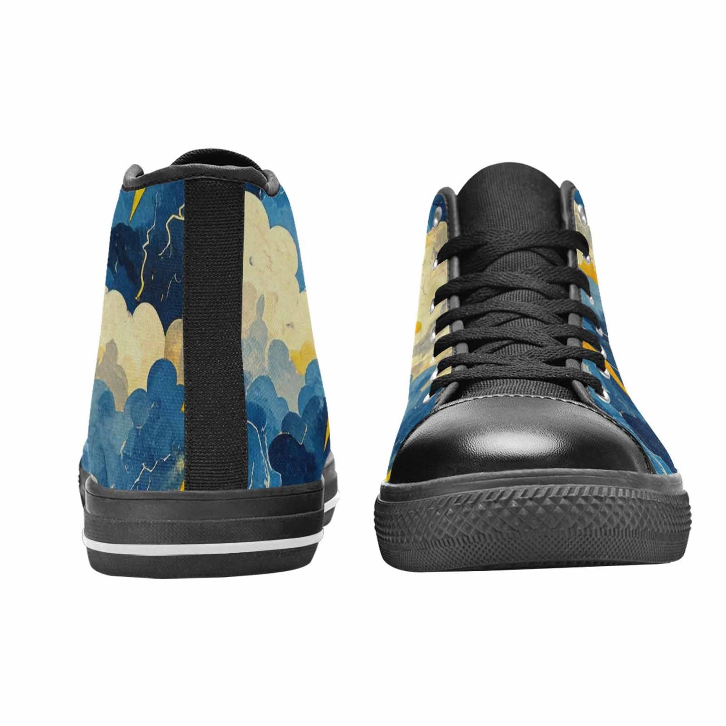 WOMEN'S Lightning Bolt High Top Canvas Surreal Custom Sneakers