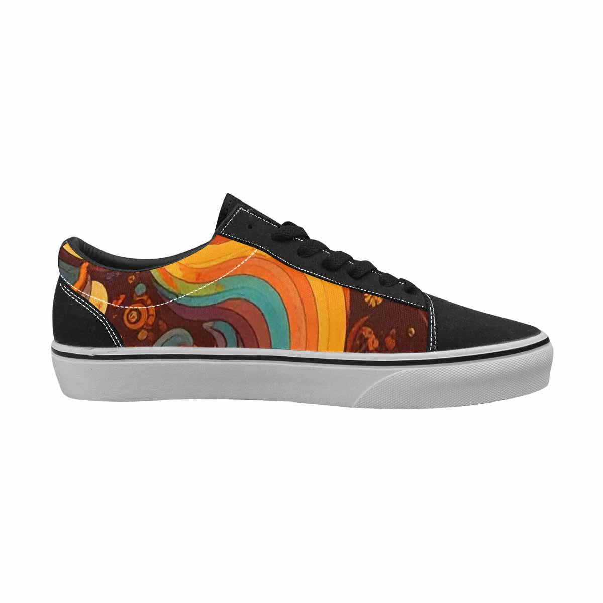 WOMEN'S Groovy 70S Peace Canvas Lace-Up Cottagecore Custom Shoes