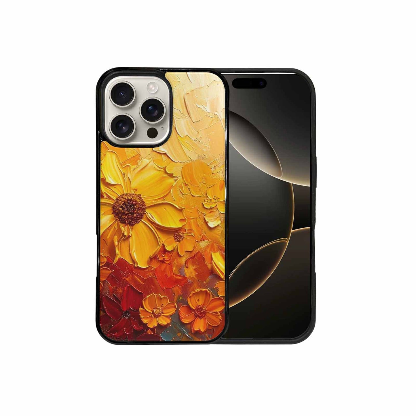 iPhone 16 Pro Max Case — Impressionist Sunflower Brushstroke Pattern Hundreds Of, Personalized Phone Case