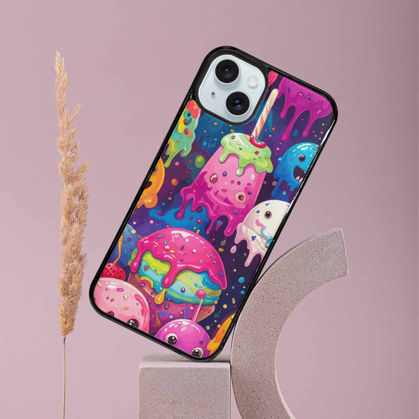 iPhone 15 Plus Case — Melting Ice Cream Monster Charac, Custom Made Phone Cover