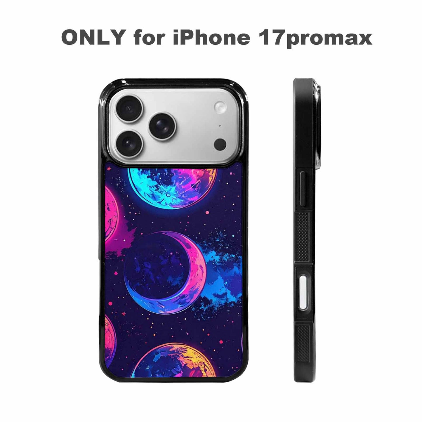 iPhone 17 Pro Max Case — Neon Winter Moon Cartoon Cute, Custom Designed Case Cover
