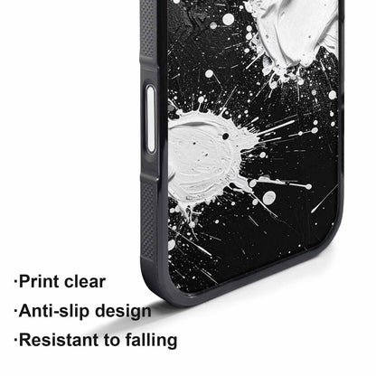 iPhone 17 Pro Case — White Ink Splatter Texture On Watercolor, Custom Made Phone Cover