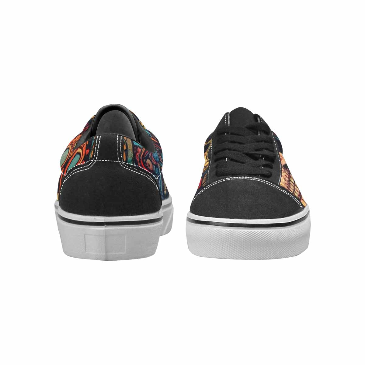 MEN'S Skulls - Tribal-Patterned- Canvas Lace-Up Vivid Custom Sneakers