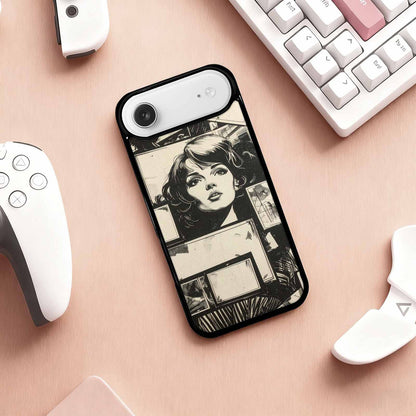 iPhone 17 Air Case — Black And White Solid Black Retro, Custom Phone Case