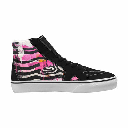 MEN'S Zebra Stripe Burst High Top Canvas Vibrant Chaos Sneakers