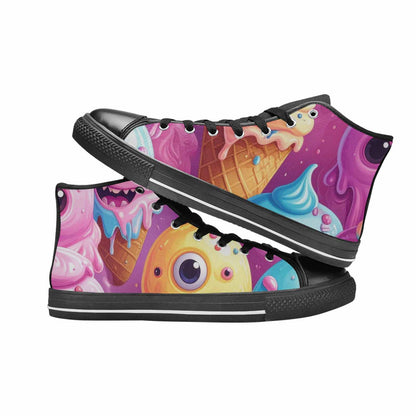 WOMEN'S Melting Icecream Cone Monster High Top Canvas Dark Academia Shoes