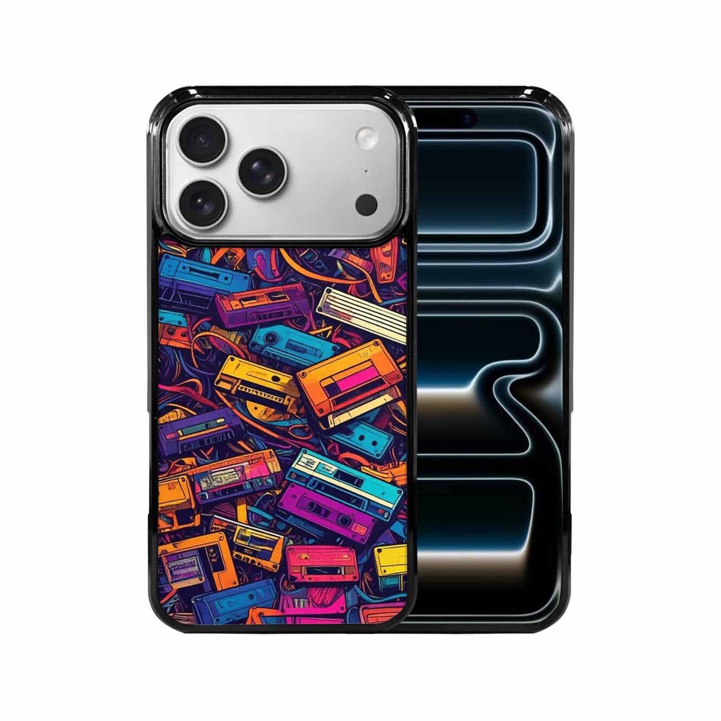 iPhone 17 Pro Max Case — Retro Cassette Tape Pattern Retro Vintage, Personalized Phone Case