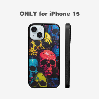 iPhone 15 Case — 1000s Of Skulls Digital Camo Drip, Personalized Phone Case