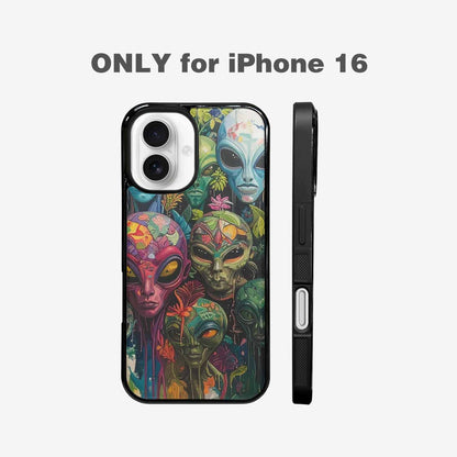 iPhone 16 Case — Aliens Pattern Hundreds Of Sma Cbj, Custom Printed Phone Case