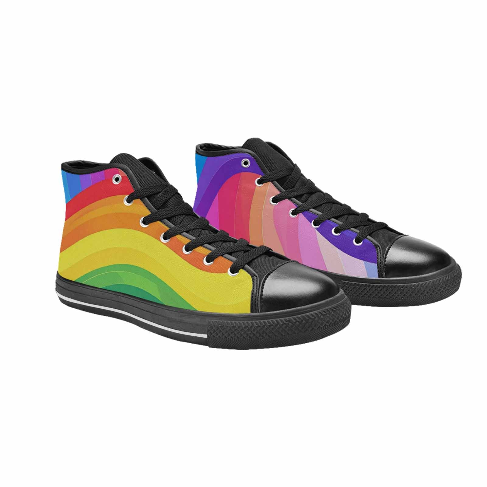 MEN'S Rainbow Pride High Top Canvas Dark Academia Shoes